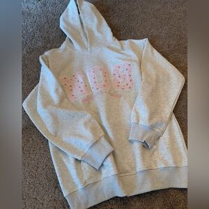 NEW WITHOUT TAGS Aelfric Eden Hoodie NO8 Pink Floral On Light Gray Size Small